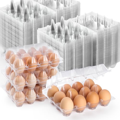 160 Pack Egg Cartons Cheap Bulk,Plastic Egg Carton 3x4 Grids | 12 Count Clear Egg Cartons, Reusable Egg Holder Egg Trays for Family, Chicken Farm, Markets Display - Medium Egg Container - size: 3X4-160PCS