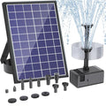 Antfraer Solar Fountain Pump for Bird Bath 6.5W, Solar Water Pump with Dry-Run Protection, Solar Fountain with Double-Layer Nozzles & 5FT PVC Tubing for Small Pond Bird Bath Waterfall DIY - size: 6.5W
