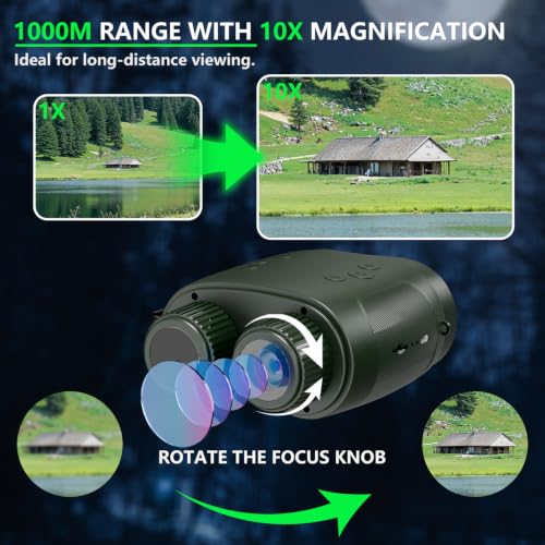 4K Digital Night Vision Binoculars, 10X Zoom, 2.8" HD Display | 4K Digital Night Vision Binoculars with 2.8" HD Screen, 10X Zoom, 1080P Video, Rechargeable Battery, Outdoor Gift Idea