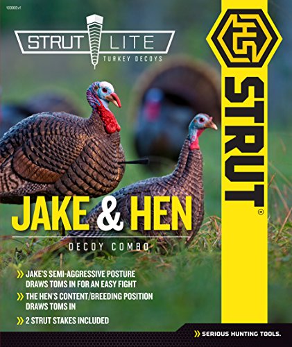 Hunters Specialties HS Strut Lite Jake & Feeding Hen Turkey Foldable Hollow Relaxed Body Realistic 2-Pack Couple Flock Combo Decoys