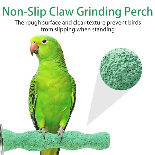 2 PCS Bird Beak Grinding Stone, Bird Perch Stands Anti-Slip Birds Parrot Cage Parakeet Nail Trimming Foot Claws Platform Beak Grinding Stone Washable Chewing Toys for Small Medium Parrot Budgies