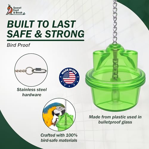 Sweet Feet and Beak Foraging Feeder™ Bird Cage Toy Box | For Large Birds, Safe & Non-Toxic, Tough Construction, Easy to Install, Foraging Treasures & Treats