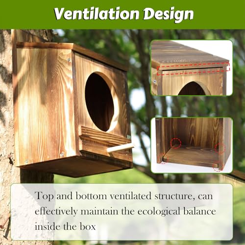 Owl House14''x 10''x 7.1'',Owl Nesting Boxes for Outside