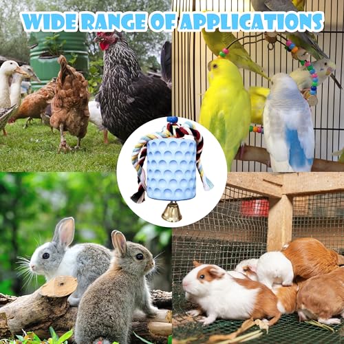 Chicken Toys,Bird Beak Grinding Stone,Chicken Coop Accessories,Chew Treats Toy with Bell for Chicken, Hens, Turkeys,Ducks,Birds,Poultry(Blue) - color: BLUE