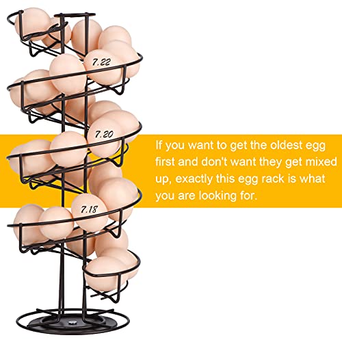 Toplife Spiral Design Metal Egg Skelter Dispenser Rack, Storage Display Rack, Brown - color: Brown