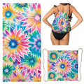 Tie Dye Beach Towel Bag - Summer Colorful Picnic Blanket Travel Camping Towel for Family - color: Tie Dye Multi