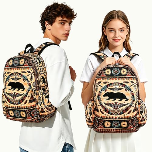 Western Kids Backpack School Backpack Teens Bookbag for Girls Boys Hiking Camping Travel Sports - color: Western