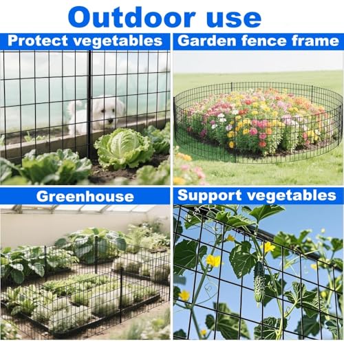 Black Vinyl Coated Wire Mesh Fence 16 Gauge, 2/3 Inch Black PVC Metal Mesh, Welded Wire Fence for Poultry Cage, Garden Fence, Pet Animal Barrier & Plant Support (36IN X 33FT) - color: 36IN X 33FT