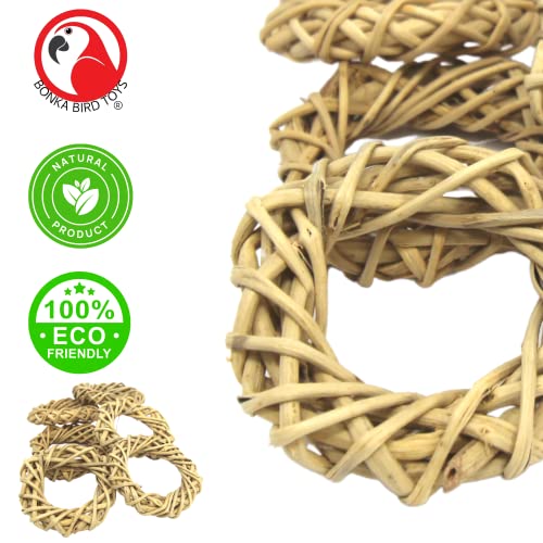3331 Pk6 Medium Vine Wreaths Foot Talon Craft Part Bird Toy Natural Ring Woven Twist Cockatiels Parakeets Conures and Other Similar Birds