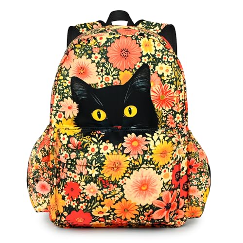 Cat Kids Backpack School Backpack Teens Bookbag for Girls Boys Hiking Camping Travel Sports - color: Cat