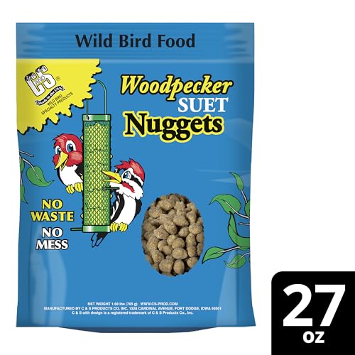 C&S Woodpecker Suet Nuggets, Outdoor Wild Bird Food for Woodpeckers, Flickers and More, 27 Ounces - size: 1.69 Pound (Pack of 1)