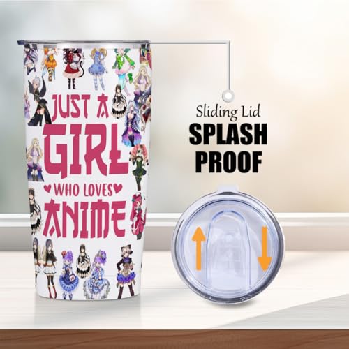 Jztco Anime Merch 20 oz Tumbler Kawaii Stuff Manga Coffee Mugs | Funny Insulated Tumblers Thermal Cup for Sports Travel Graduation Birthday Gifts for Anime Lovers Fans Women - color: Multi 1296