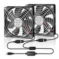 120mm Computer Case 5V USB Powered Fan, Small Silent Flat Cooler with Speed Controller for Receiver/Router/Electronic Equipment（2-in-1 Pack） - style: 2 in 1-12025-USB
