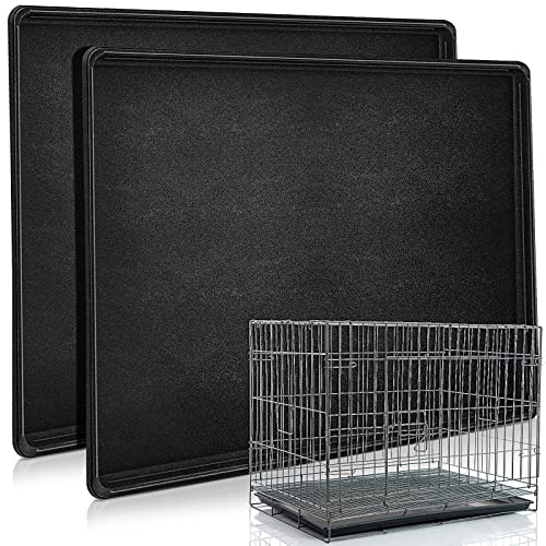 2 Pcs 36" Dog Crate Tray Replacement Dog Crate Pan Kennel Bottom Tray Replacement Plastic Bottom Pan Easy to Clean, Easy to Assemble, Ideal for Potty Training-Perfect for Pet Crates, Black - size: 36"