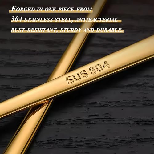 Long-handled Mirror-Finish Small Round Stainless Steel Spoon, Suitable for Scooping Bird's Nest, Honey, Coffee, Milk Powder, Sugar, Cocoa Powder and Other Foods & Desserts (10pcs 6.7", Gold-Plated) - size: 6.7in, style: 10Pcs Gold-Plated