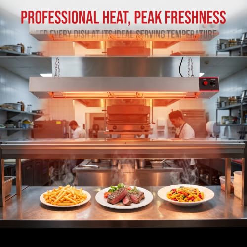 48 Inch Food Heat Lamp Overhead Food Warmer Commerical Strip Warmers 1100 Watts with Chain and Us Plug,110v (48") - size: 48"