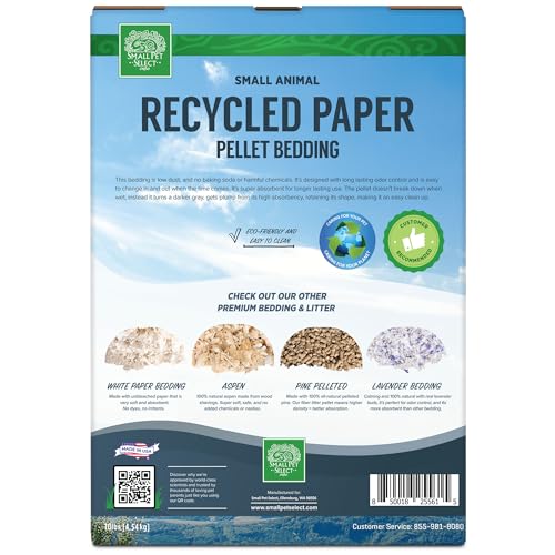 Small Pet Select Recycled Paper Pellet Bedding & Litter, Rabbits, 10 lb | Absorbent Odor Control, Low Dust, Eco-Friendly, For Guinea Pigs, Hamsters, Bunnies, Chinchillas & Small Pets - size: 10 LBS