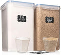 2 PC [7 Qt / 6.5L / 220 Oz] Large Food Storage Containers with Lids Airtight - BPA Free Clear Plastic Kitchen and Pantry Storage Containers for Cereal, Flour, Sugar, Rice - color: Clear - 2 Pack