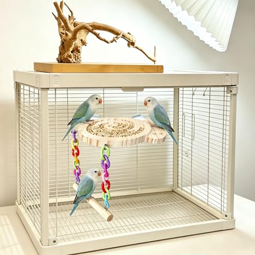 Parakeet Toys, Foraging Toys for Birds with Swing,Help Parakeet Eat Slowly to Prevent Bloating or Choking,Puzzle Bird Toys.