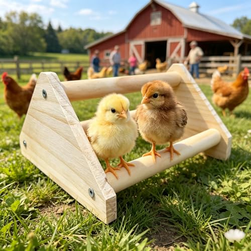 Wooden Chick Perch Stand, Pine Chicks Roosting Bar, Jungle Gym Perch Toys for Chicken Coop & Brooder, Bird Perch for Baby Chicks & Parrots (Small) - color: Small