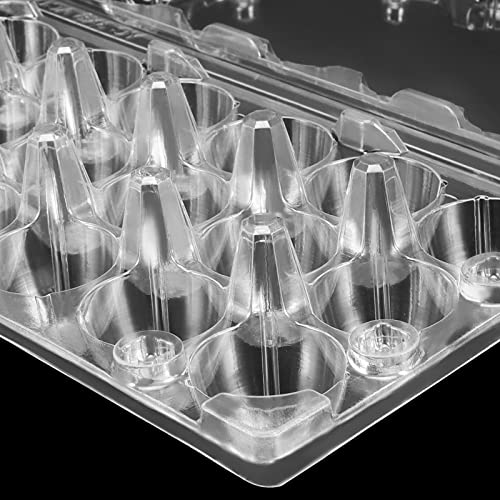 JAPCHET 100 Pack Stackable Plastic Egg Cartons - Reusable, Cheap Bulk, 18 Grid, Quail Egg Container - size: 100 Pack 18 Grid