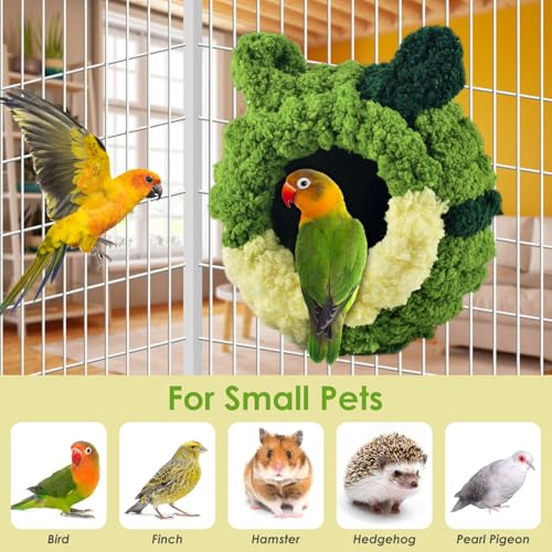 KATUMO Bird Nest, Small Sun Conure Breeding House Parrotlet Snuggle Hut Lovebird Bed for Conure, Lovebird, Zebra Finch, Loriculus, Hamster and Other Small Birds (Less Than 5 inches Long) - size: S (Green)
