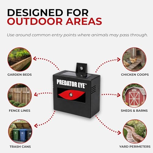 ASPECTEK Predator Eye Solar Animal Deterrent - 2 Pack, Flashing Red Light Repeller to Help Scare Coyotes, Deer, Raccoons, Skunks and Foxes, Outdoor Pest Control for Garden, Yard, Farm and Coop - style: Predator Eye
