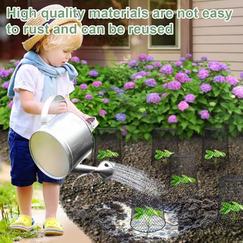 10 Pcs 6.8"×7.4" (Multiple Sizes/Quantities Available) Seedling Plant Protectors from Animals, Chicken Wire Plant Cage Garden Cloche to Protect Plants Vegetables from Rabbits Squirrels Chicken - size: 6.8"×7.4"