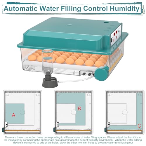 64 Egg Incubators for Hatching Eggs,Incubator with Automatic Egg Turning and Humidity,Chicken Incubator with 5 Automatic Incubate Mode,Poultry Egg Incubator with Incubate Day Counter and Egg Candler