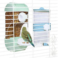 Automatic Bird Feeder Waterer Kit Bird Cage Hanging Waterer Parakeet Leak-Proof Feeder Parrot Vegetable Clips Cage Accessories for Budgies Lovebirds Finches Canaries Parrotlets Conures (Green) - color: Green