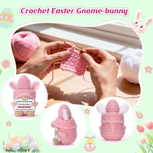 Easter Basket Stuffers for Teens - Cute Easter Basket Essentials | Handmade Crochet Easter Gnomes, Bunny Decorations Decor, Egg Fillers Funny Easter Gifts for Girls Boys Adults Women