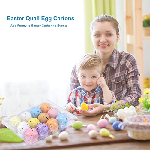 60 Pcs Quail Egg Cartons, Cheap Bulk Plastic Square Dozen Egg Carton | Classical 3x4 Style Holds Up to Twelve 12 Count Small Quail Pigeon Eggs, Boxes Tray Basket Container for Refrigerator