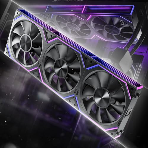 Asiahorse Dawn 120mm Case Fan, ARGB PWM 1850RPM/71CFM Airflow, Forward & Reverse Blade Design, Low Noise, Precision HDB Bearings High Performance UNI PC Fan Modular Daisy Chain - color: Black, size: 3-pack-Forward blade