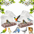 2 Pack Window Bird Feeder for Outdoors Clear Feeders Window Mounted with Strong Suction Cups Fummingbird Feeder Acrylic Birdfeeders for Viewing Wild Birds Outside, Interactive Cat Toys