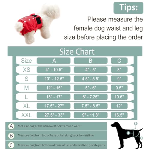 Female Dog Diapers - Reusable Diapers for Doggie in Heat - Highly Absorbent for Pet Incontinence with Adjustable Snaps (Pack of 3) Red Black Purple, S - color: Red Purple and Black, size: Small（New Born-11.5“Waist）