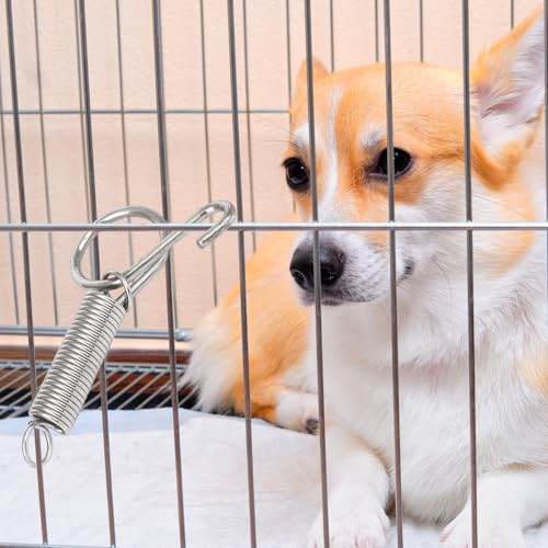 20 Pack Spring Door Latch for Rabbit Cages Metal Pet Spring Door Latch Lock | Multi-Functional for Fixing Birds Small Animal, Chicken, Dog, Cat, Parrot, Guinea Pig, Squirrel Cages Clips