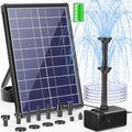 Solar Fountain Pump with 3600mAh Battery Backup, 8W Solar Powered Bird Bath Fountain with Dry-run Protection & Double-layer Nozzles 5Ft Tubing for Pond, Bird Bath, Backyard Water Feature - size: 8W Fountain