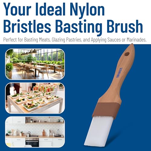 SPARTA Flat Nylon Pastry Brush – 4039600 Pastry Brush for Baking with Hardwood Handle and Nylon Bristles for Kitchens, Restaurants or Catering, 1.5in