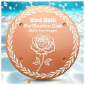 OICEME Bird Bath Purification Disc Pure Copper Birdbath Winter Outside Hummingbird Bee Water Fountain Solar Power Pedestal Fountain Cleaner Outdoor Feeder Cage Dispenser Women Gift - color: 1 Pcs Copper Rose