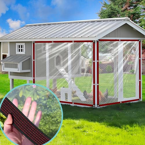Clear Tarp Waterproof 6x10 Tarps Heavy Duty Plastic Tarp with Grommets Clear Vinyl Tarps for Outdoor Patio Enclosure Chicken Coop Cover Waterproof Transparent Tarpaulin for Porch Greenhouse Plant - size: 6x10FT-1PCS