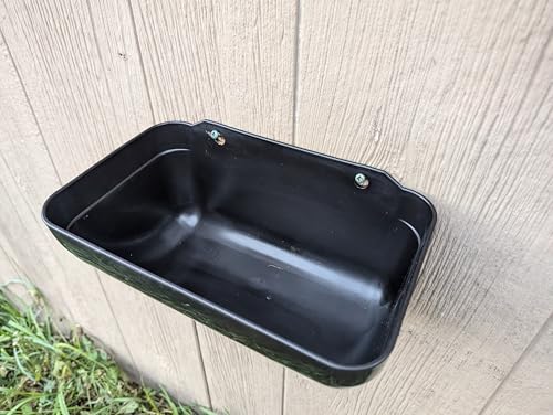 Hen's Choice™ Feeder and Waterer Trough for Chickens, Ducks, Goats, Sheep, Turkey, 4.5 Quart Capacity, Black - color: Black