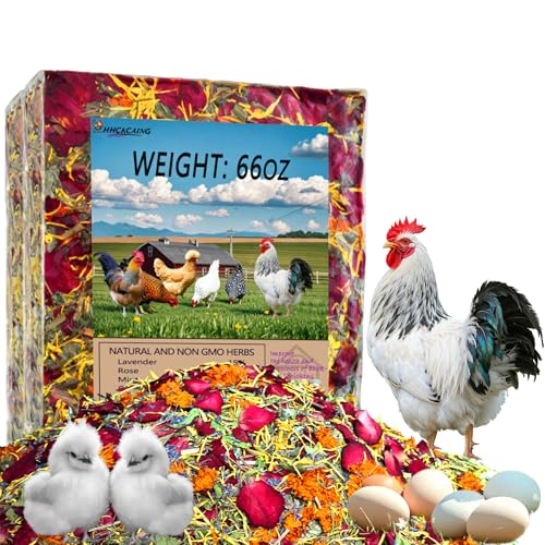 66oz Premium Nesting Herbs, Aromatic Blend for Chicken Coop & Nest Boxes | 8 herbal flower blend, calms laying hens, removes coop odors, boosts consistent egg production & improves egg quality - size: 66 oz