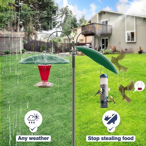 13" Bird Feeder Rain Cover,Bird Feeder Dome,Hummingbird Feeder Squirrel Guard,Proof Bird Feeders Baffle,Smart Birds Feeder's Umbrella(Green), 2Pack - color: Green, size: 13Inch / 2 Packs