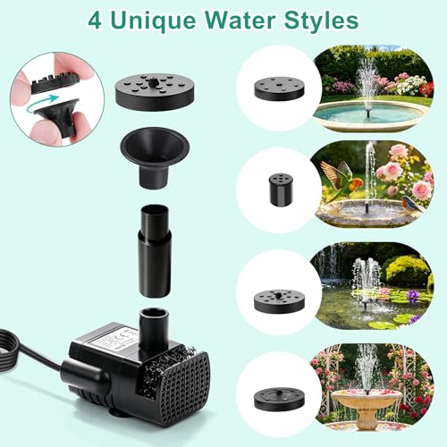 2W Solar Fountain for Bird Bath, Solar Powered Water Fountain - color: 2w Solar Fountain Pump