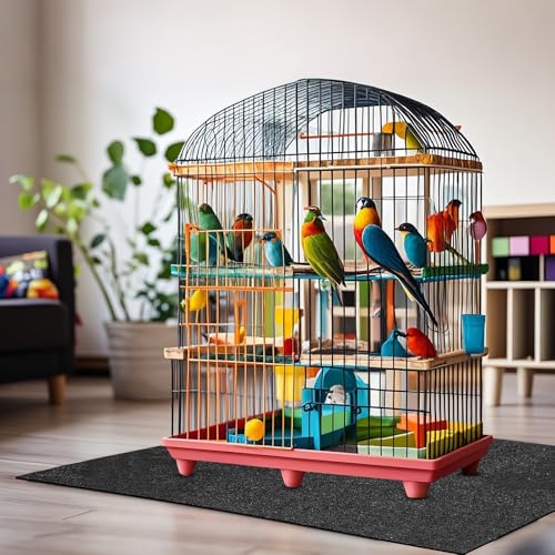 Nuanchu Large Bird Cage Mat, 30 x 36 Inch Under Pet Cage Mat, Absorbent/Waterproof Felt Pad for Bird Cages, Reptile Aquariums, Dog Kennels, with Non-Slip Backing for Hard Floors and Surfaces - size: 30 x 36 Inch