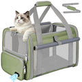 Cat Carrier Airline Approved Privacy Portable Top Load Pet Travel Bag | Soft Sided Pet Carriers for Small Cats Dogs Puppy up to 16 Lbs,Collapsible,Zipper Lock,Luggage Sleeve,2 Storage,Washable - color: Grass Green