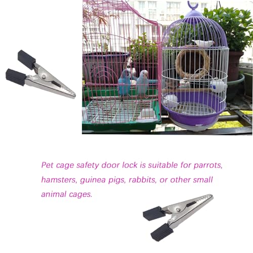 40 Pcs Bird Cage Safety Clips, Iron, Black, 1.89x0.7 Inch, Suitable for Parrots, Hamsters, Guinea Pigs, Rabbits, Lightweight, Anti-Escape