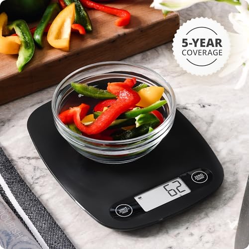 Greater Goods Food Scale, Slim & Compact Build, 1g Precision (Matte Black) | Digital Kitchen Scale for Cooking, Meal Prep & Portion Control, Tare, Auto Shut-Off, g/oz/lb/ml Conversion & Calorie Tracking - color: Matte Black