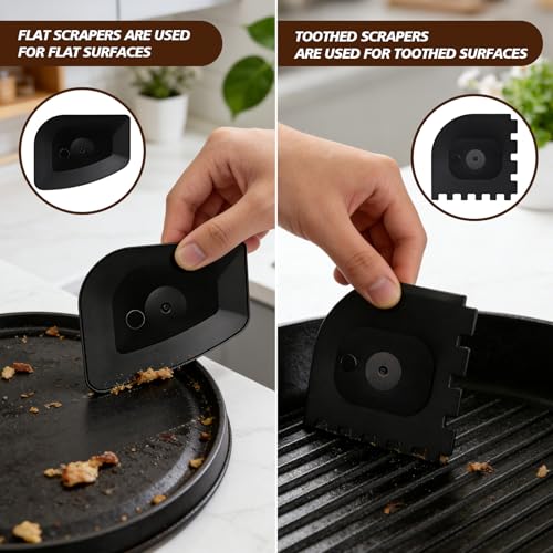 316 Upgraded Cast Iron Scrubber with Pan Scraper,Cast Iron Cleaner for Grill Pan Skillet Wok Carbon Steel,Ergonomic to Hold Easy to Use Dishwasher Safe ((Large Chain Mail)) - size: (Large Chain Mail)
