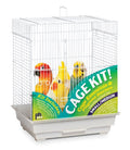 Prevue Pet Products Square Roof Bird Cage Kit Ideal for Small Birds - White | Stand Compatible Enclosure, Simple Cage Assembly, Easy to Clean and Maintain - color: White